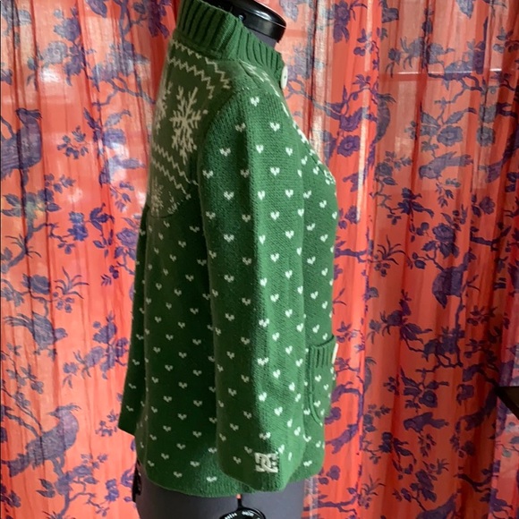 DC Kelly green 3/4 sleeve zippered sweater - Picture 4 of 8